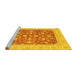 Sideview of Machine Washable Abstract Yellow Modern Rug, wshabs3771yw