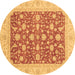 Round Abstract Brown Modern Rug, abs3771brn