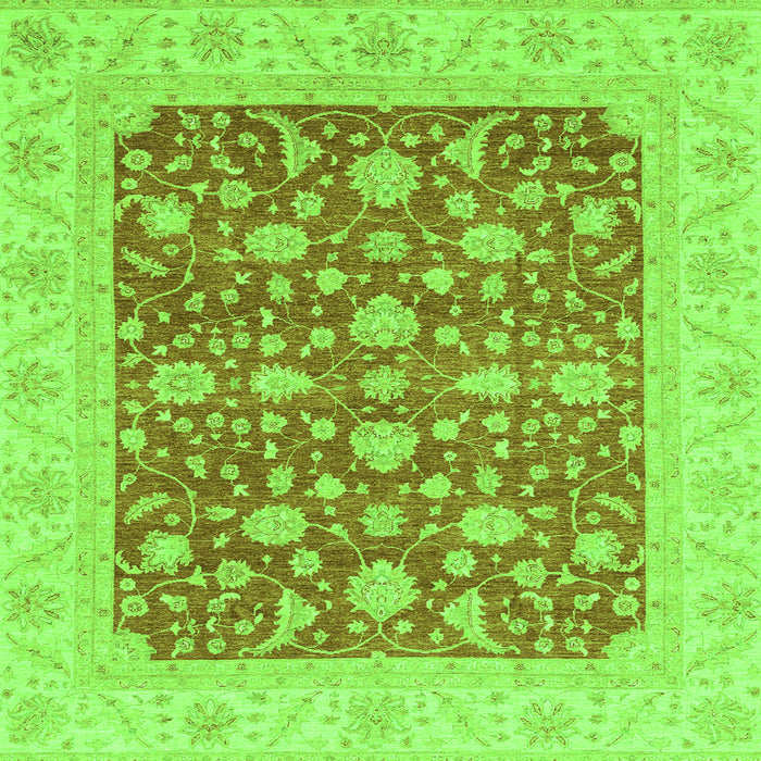 Square Abstract Green Modern Rug, abs3771grn