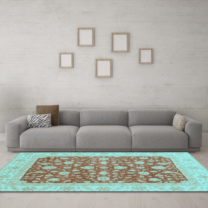 Machine Washable Abstract Light Blue Modern Rug in a Living Room, wshabs3771lblu