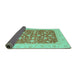 Sideview of Abstract Turquoise Modern Rug, abs3771turq