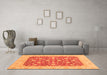 Machine Washable Abstract Orange Modern Area Rugs in a Living Room, wshabs3771org