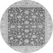 Round Abstract Gray Modern Rug, abs3771gry