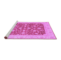Sideview of Machine Washable Abstract Purple Modern Area Rugs, wshabs3771pur