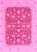 Machine Washable Abstract Pink Modern Rug, wshabs3771pnk