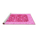 Sideview of Machine Washable Abstract Pink Modern Rug, wshabs3771pnk