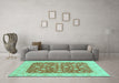 Machine Washable Abstract Turquoise Modern Area Rugs in a Living Room,, wshabs3771turq