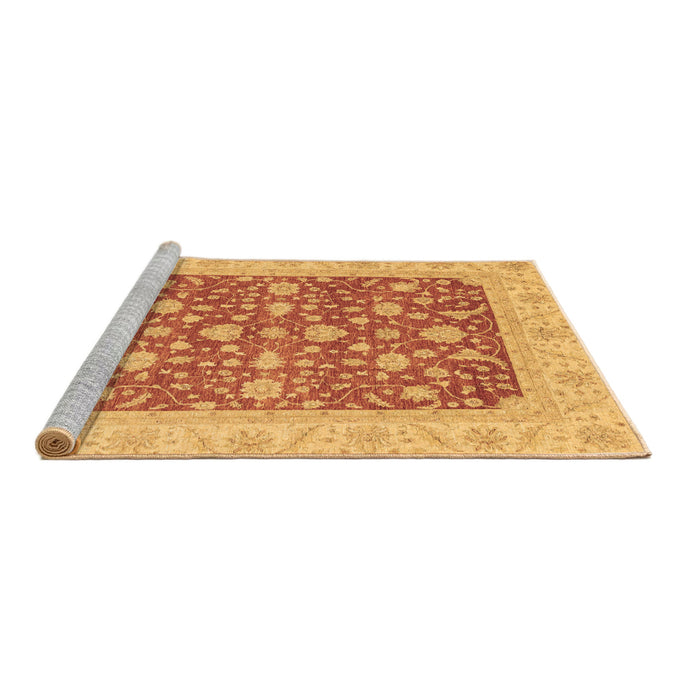 Sideview of Machine Washable Abstract Brown Modern Rug, wshabs3771brn