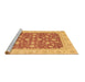 Sideview of Machine Washable Abstract Brown Modern Rug, wshabs3771brn