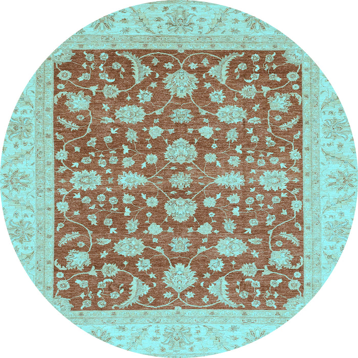 Round Machine Washable Abstract Light Blue Modern Rug, wshabs3771lblu