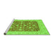 Sideview of Machine Washable Abstract Green Modern Area Rugs, wshabs3771grn