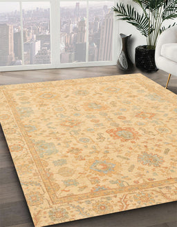 Abstract Orange Oriental Rug in Family Room, abs3772