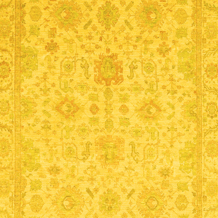 Machine Washable Oriental Yellow Traditional Rug, wshabs3772yw