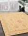 Abstract Orange Oriental Rug in Family Room, abs3772