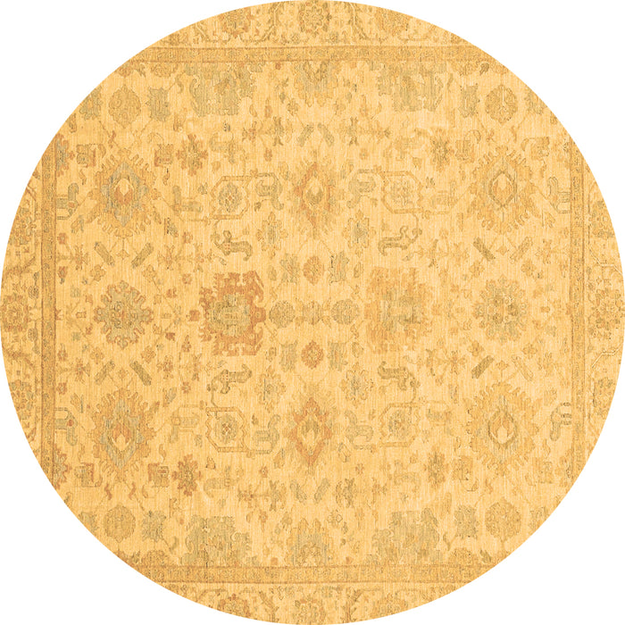 Round Oriental Brown Traditional Rug, abs3772brn
