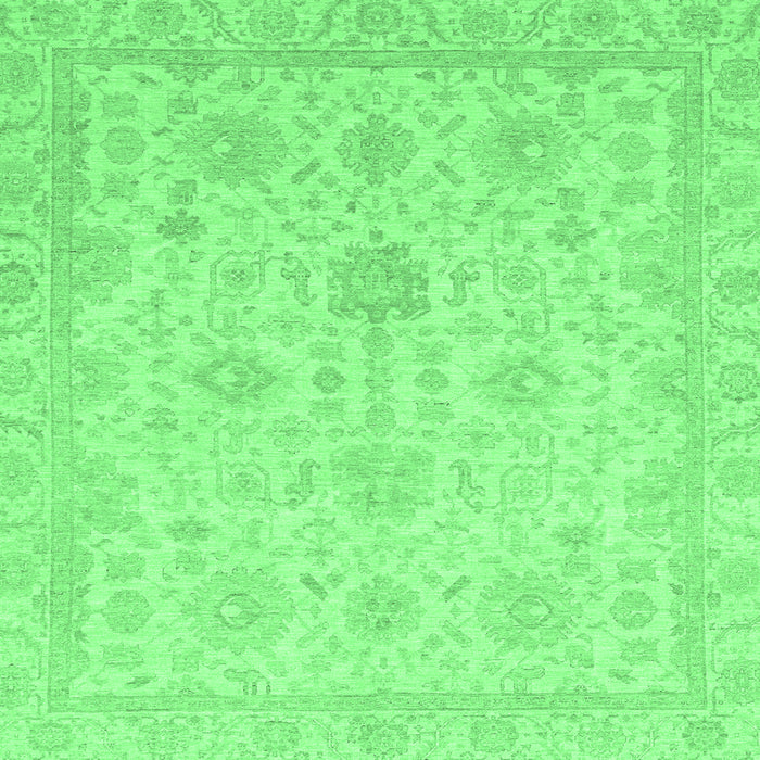 Square Machine Washable Oriental Emerald Green Traditional Area Rugs, wshabs3772emgrn