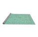 Sideview of Machine Washable Oriental Light Blue Traditional Rug, wshabs3772lblu