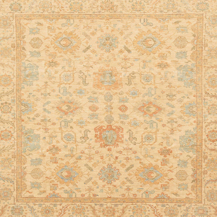 Square Abstract Orange Oriental Rug, abs3772