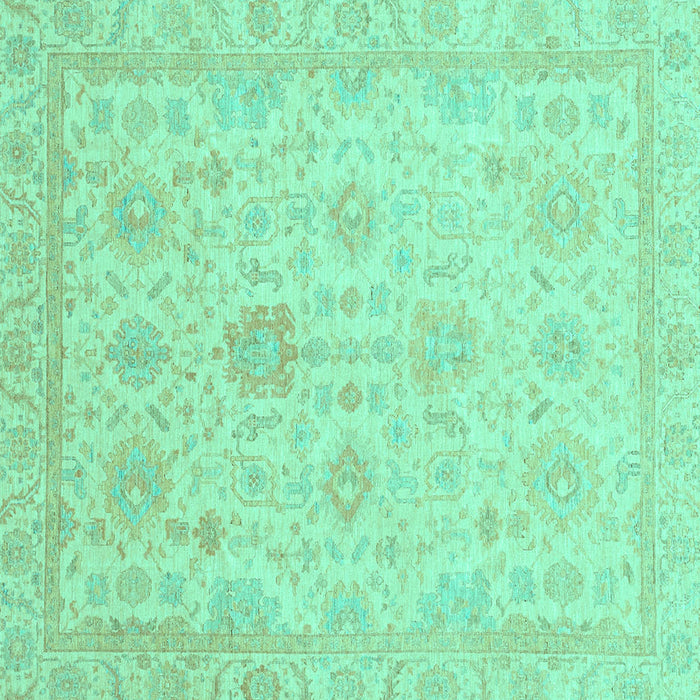 Square Oriental Turquoise Traditional Rug, abs3772turq