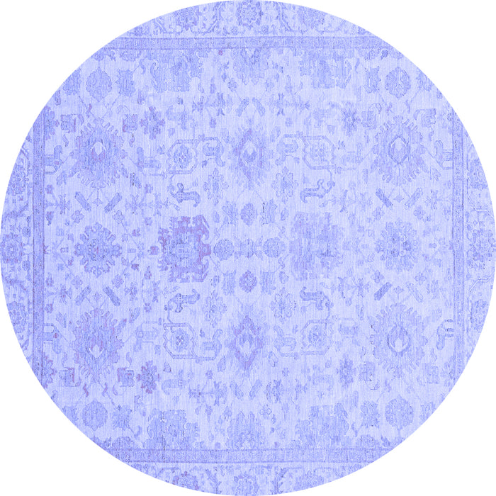 Round Oriental Blue Traditional Rug, abs3772blu