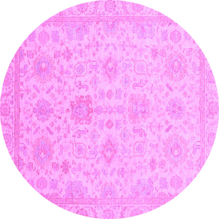 Round Machine Washable Oriental Purple Traditional Area Rugs, wshabs3772pur