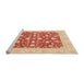 Sideview of Machine Washable Abstract Orange Red Rug, wshabs3773