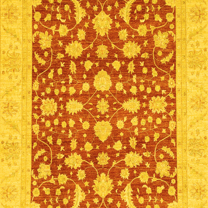 Machine Washable Oriental Yellow Traditional Rug, wshabs3773yw