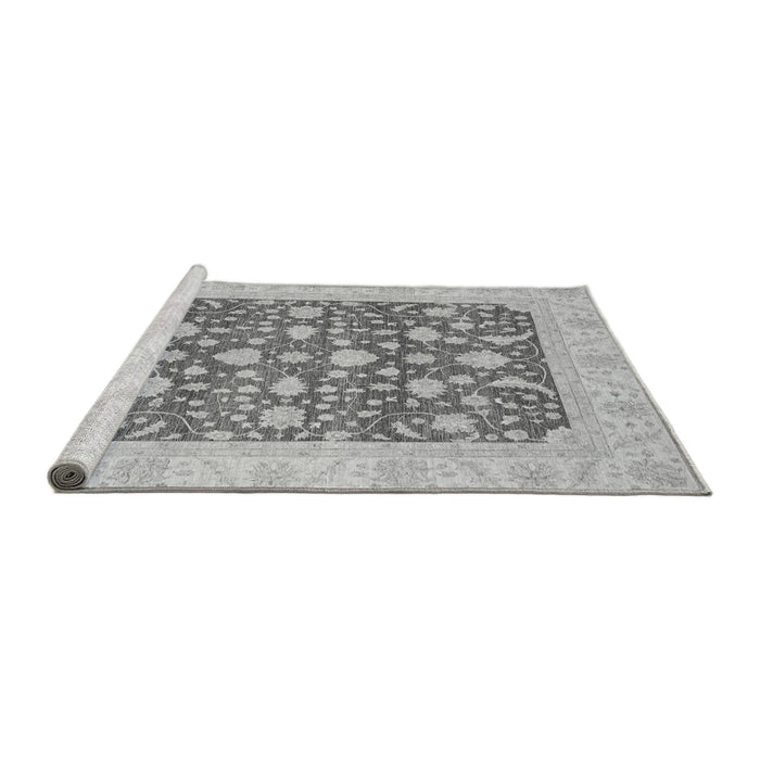 Sideview of Machine Washable Oriental Gray Traditional Rug, wshabs3773gry