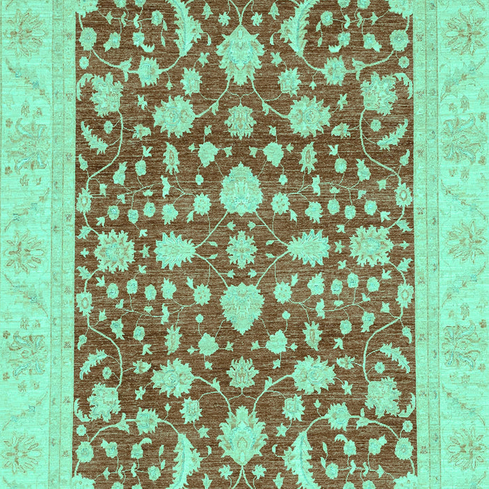 Machine Washable Oriental Turquoise Traditional Area Rugs, wshabs3773turq