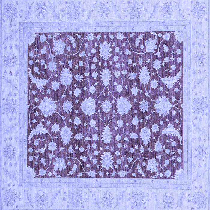 Square Machine Washable Oriental Blue Traditional Rug, wshabs3773blu