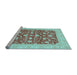 Sideview of Machine Washable Oriental Light Blue Traditional Rug, wshabs3773lblu