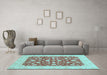 Machine Washable Oriental Light Blue Traditional Rug in a Living Room, wshabs3773lblu