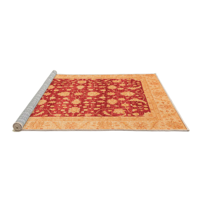 Sideview of Machine Washable Oriental Orange Traditional Area Rugs, wshabs3773org