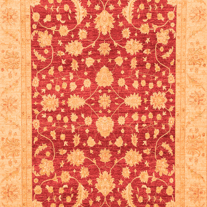 Machine Washable Oriental Orange Traditional Area Rugs, wshabs3773org