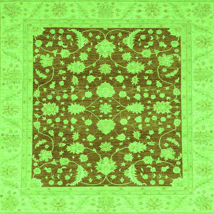Square Oriental Green Traditional Rug, abs3773grn