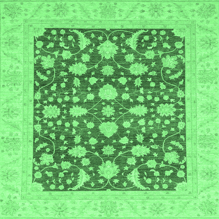 Square Oriental Emerald Green Traditional Rug, abs3773emgrn