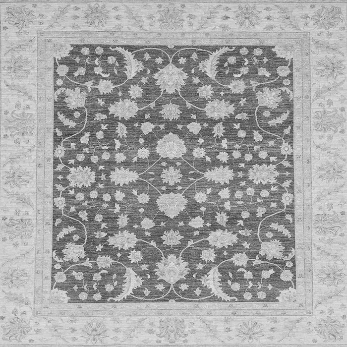 Square Machine Washable Oriental Gray Traditional Rug, wshabs3773gry