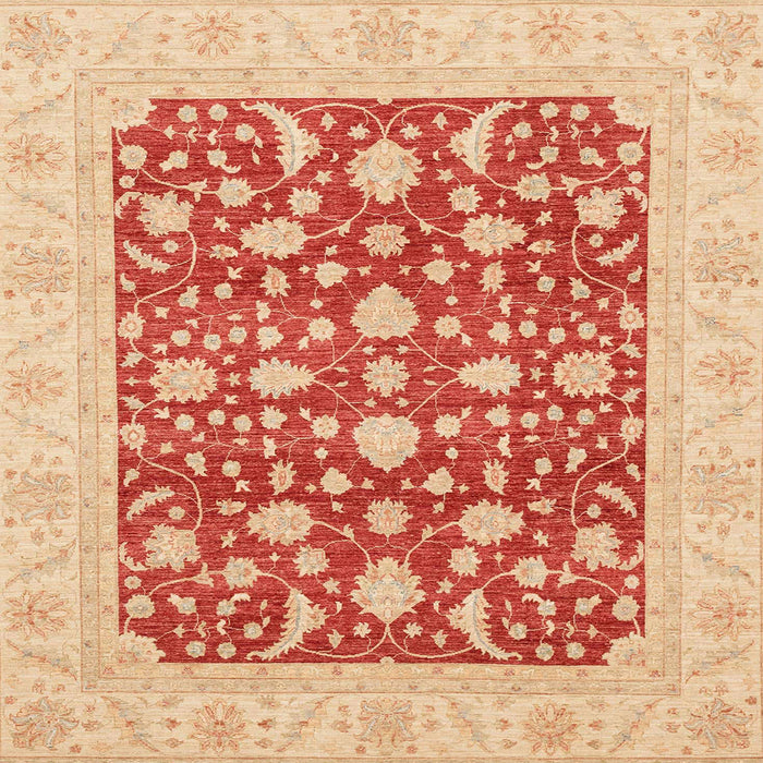 Square Machine Washable Abstract Orange Red Rug, wshabs3773