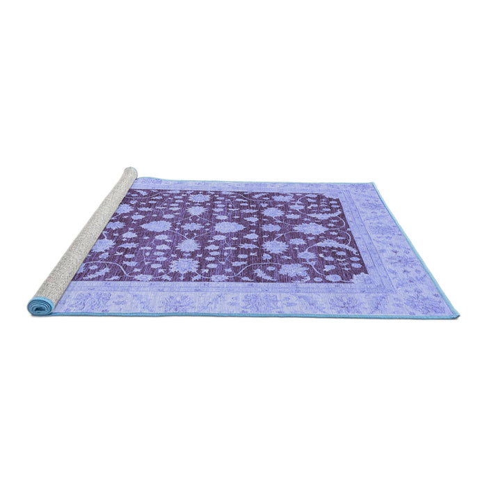 Sideview of Machine Washable Oriental Blue Traditional Rug, wshabs3773blu