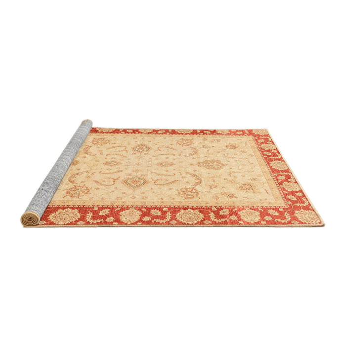 Sideview of Machine Washable Abstract Orange Rug, wshabs3774
