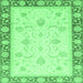 Square Machine Washable Abstract Emerald Green Modern Area Rugs, wshabs3774emgrn