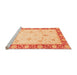 Sideview of Machine Washable Abstract Orange Modern Area Rugs, wshabs3774org