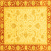 Square Abstract Yellow Modern Rug, abs3774yw