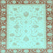 Square Abstract Light Blue Modern Rug, abs3774lblu