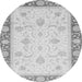 Round Abstract Gray Modern Rug, abs3774gry