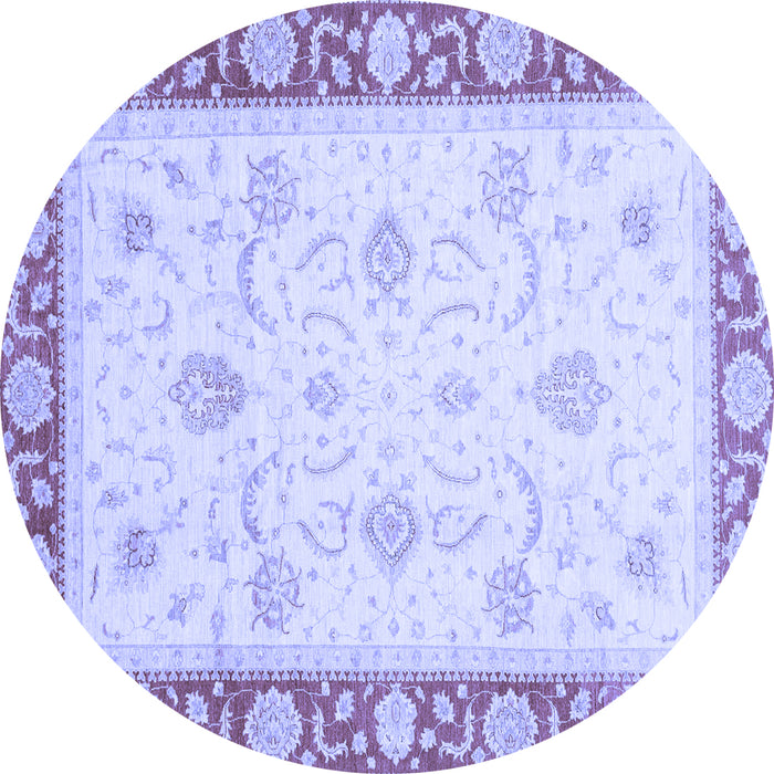 Round Machine Washable Abstract Blue Modern Rug, wshabs3774blu