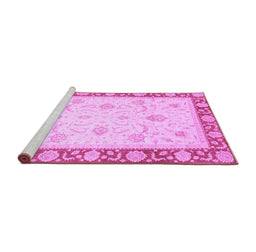 Sideview of Machine Washable Abstract Purple Modern Area Rugs, wshabs3774pur