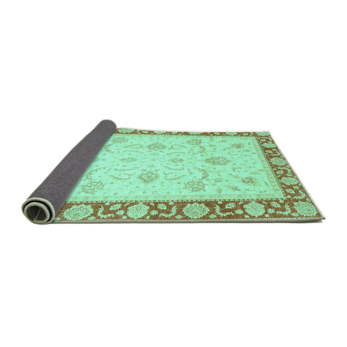Sideview of Abstract Turquoise Modern Rug, abs3774turq