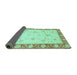 Sideview of Abstract Turquoise Modern Rug, abs3774turq