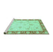 Sideview of Machine Washable Abstract Turquoise Modern Area Rugs, wshabs3774turq